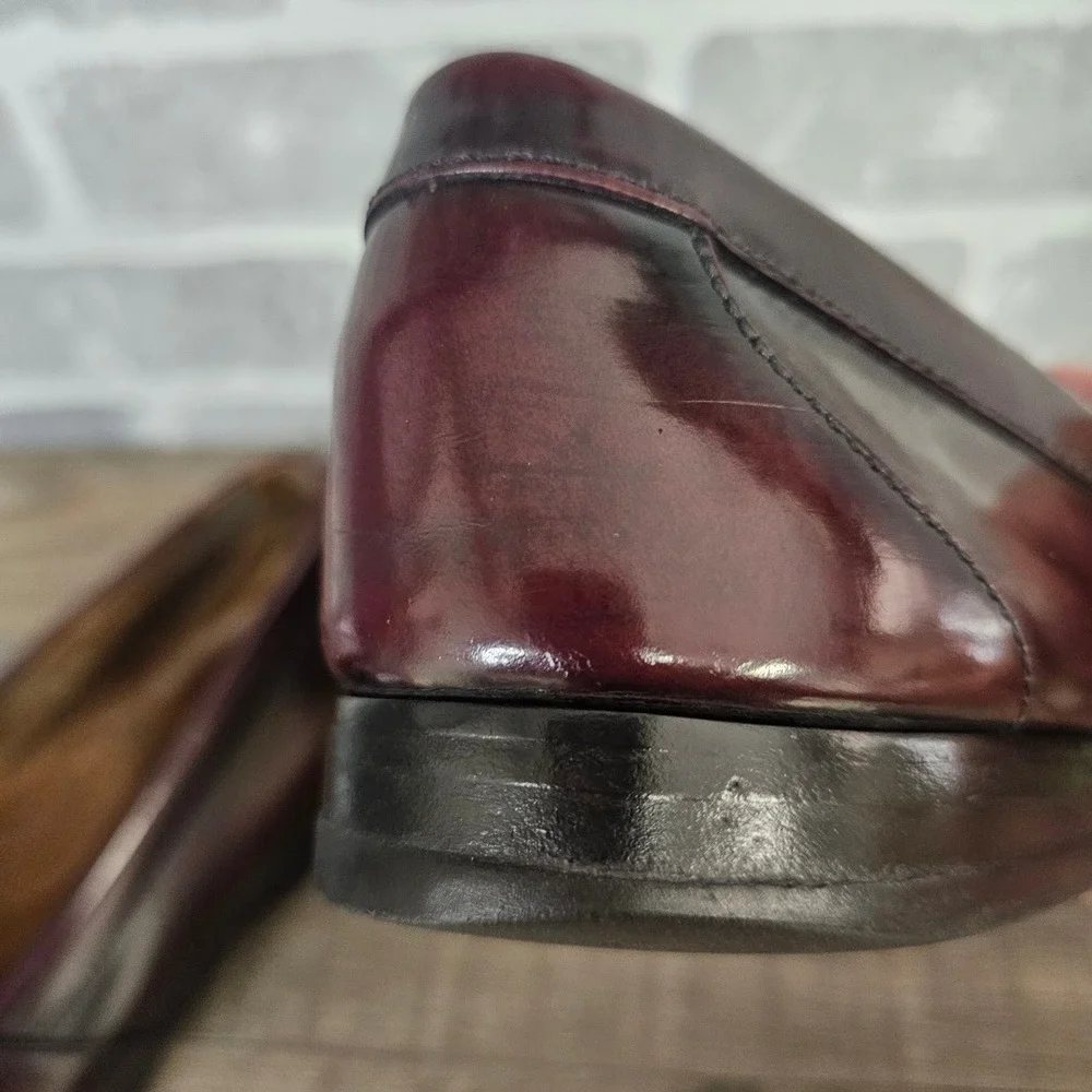 Vintage G.H. Bass Weejuns Logan Oxblood Penny Loafers Men's 9.5M Brazil 9206